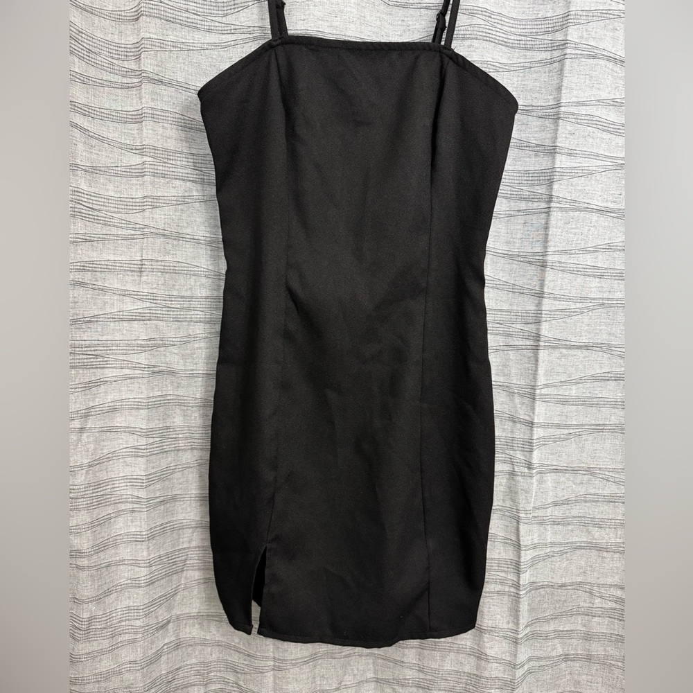 SHEIN PETITE Summer Casual Solid Color Spaghetti Strap Mini Dress